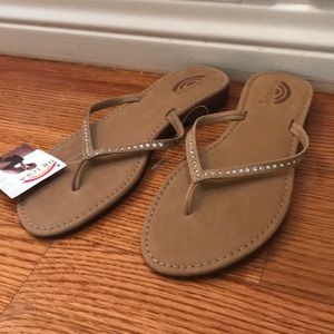 Rainbow flip flops crystals